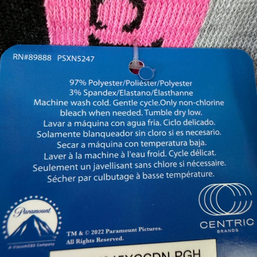 Mean Girls So Fetch Wednesdays We Wear Pink Crew Socks 2 Pair Womens 4-10